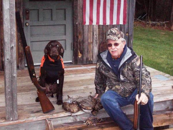 my wet pooch and dad!