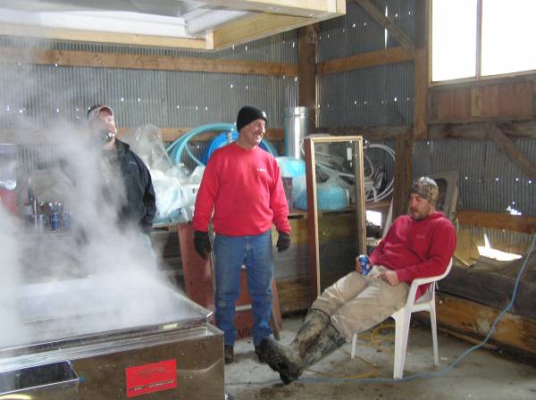 Jeff my dad and brother enjoying boiling sodas