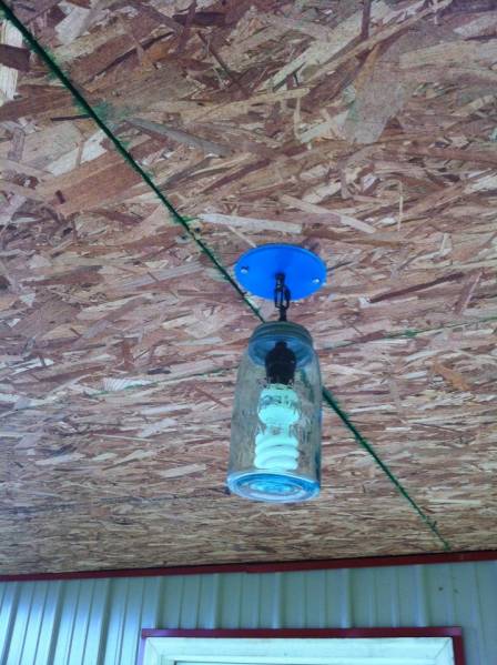 Back Porch Fixtures, Recycled Blue Mason Jars