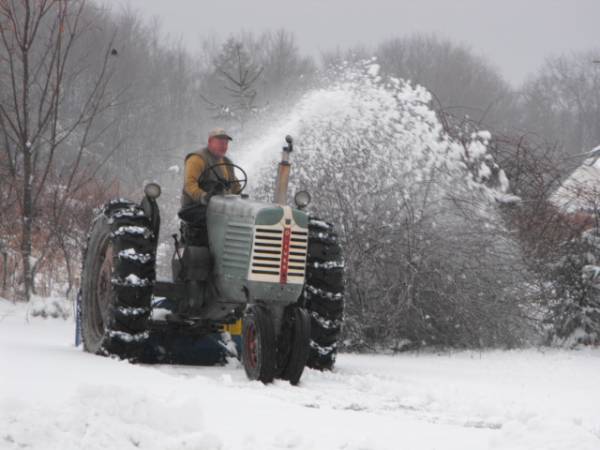 The Oliver with the snowthrower