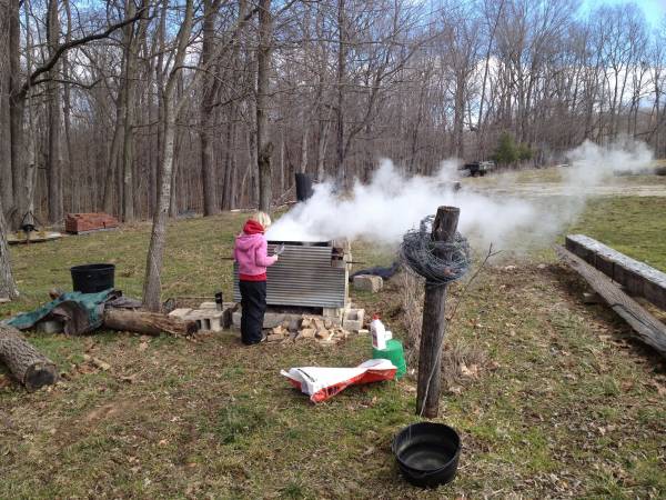 Taping and boiling with the kids