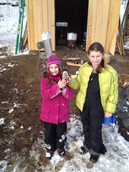 Kids holding the finished product